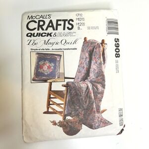 McCalls 5908 The Magic Quilt Sewing Pattern Vintage 1992 Pillow Quilt Combo